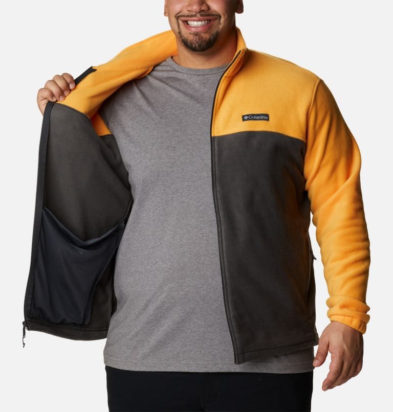 Men's Columbia Steens Mountain 2.0 Full Zip Fleece Jackets Mango / Black | Plus Size CA-GCL46